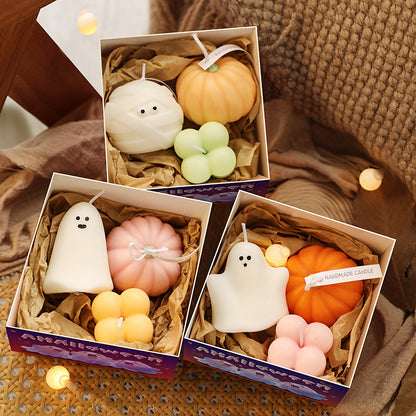 「送料無料」ハロウィンアロマキャンドルもみやげ　３パックセット　お化けカボチャ鬼　家族パーティー店用